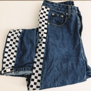 Checkered mom jeans